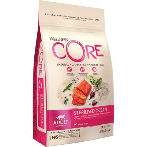 Wellness Core Kattemad med Laks til Steriliserede Katte 2 kg
