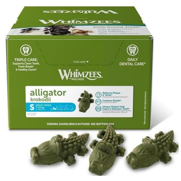 Whimzees Alligator Tandpleje Godbidder - 150 Stk Kasse