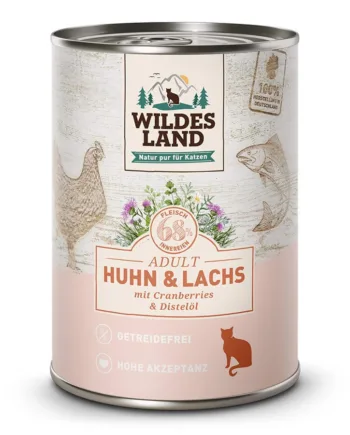 Wildes Land Kattemad med Kylling, Laks & Tranebær 400g