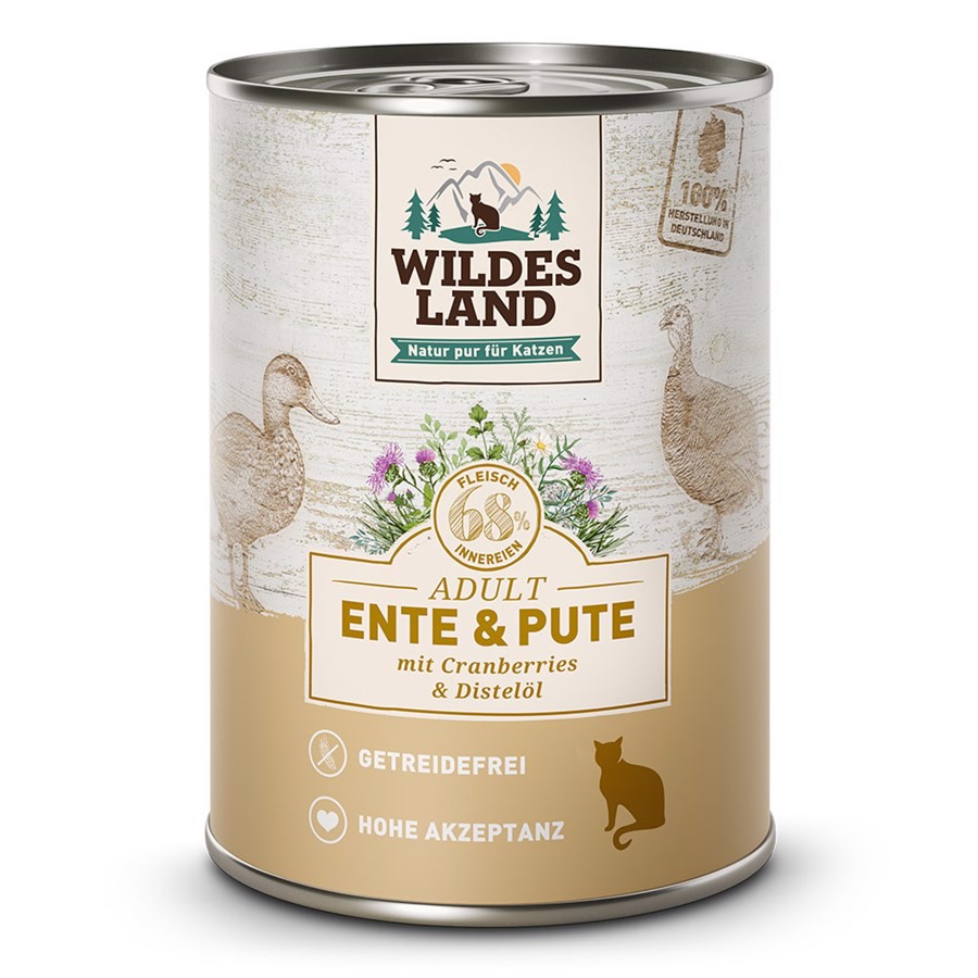 Wildes Land Kattemad med And, Kalkun & Tranebær 400g