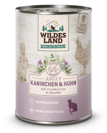 Wildes Land Kattemad med Kanin og Kylling 400g – Sundt valg!