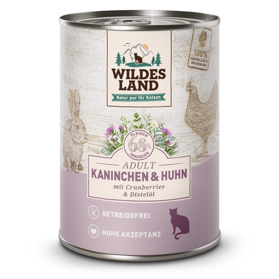 Wildes Land Kattemad med Kanin og Kylling 400g – Sundt valg!