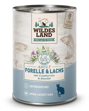 Wildes Land Kattemad med Laks og Tranebær 375g - Kvalitet!
