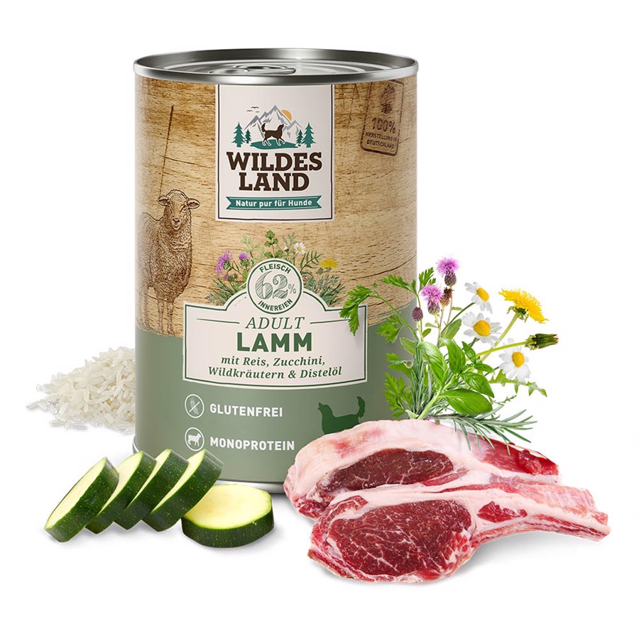 Wildes Land Classic Lam Dåsemad 400g - Glutenfri Hundemad