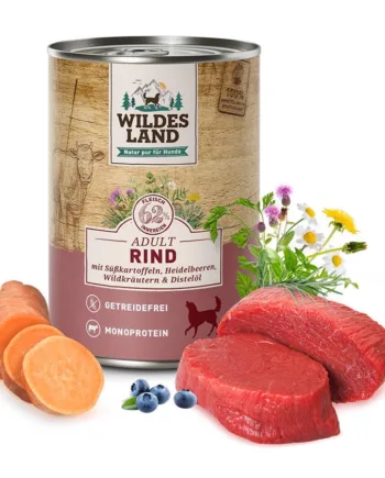 Wildes Land Oksekød Dåsemad 400g til Hunde – Kvalitet & Smag