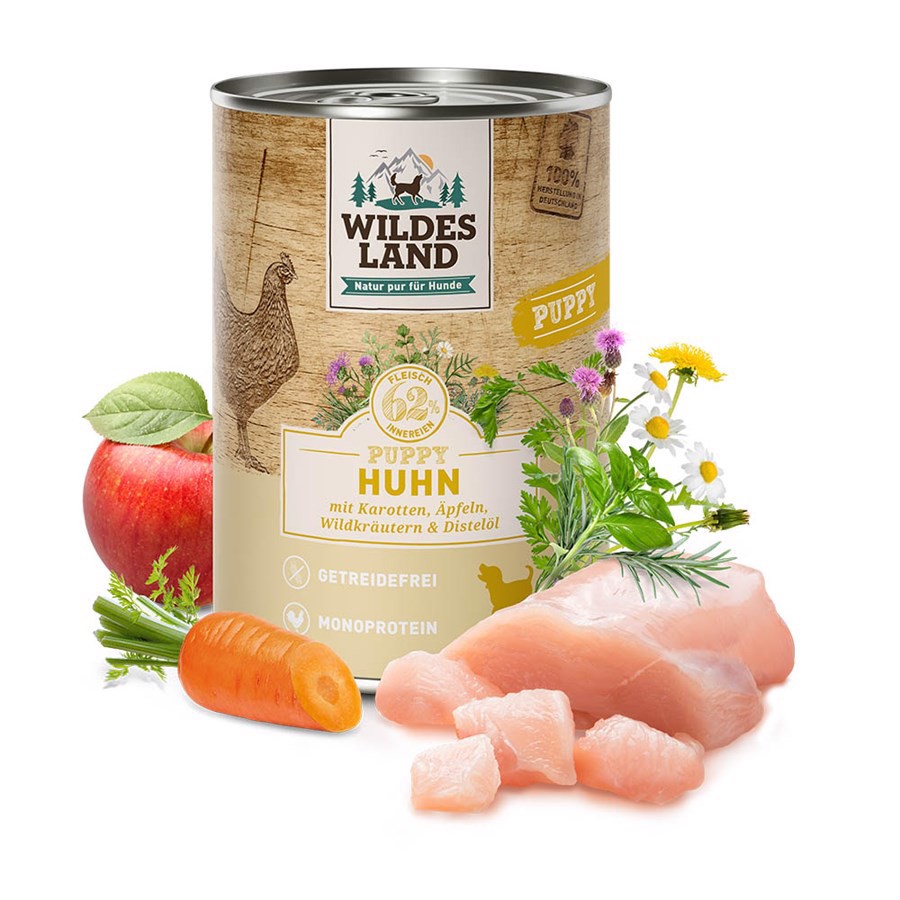 Wildes Land Kylling Dåsemad til Hvalpe 400g – Kornfri Tilbud
