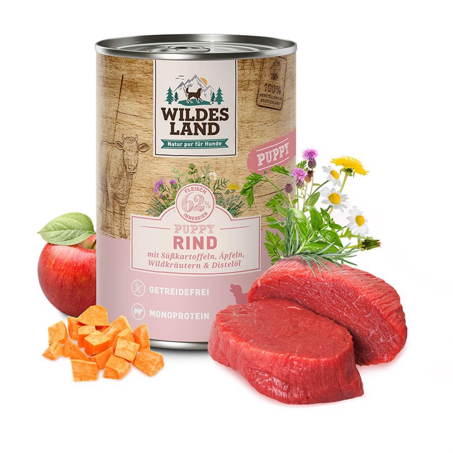 Wildes Land Hvalpemad med Oksekød 400g – Naturlig Fodring