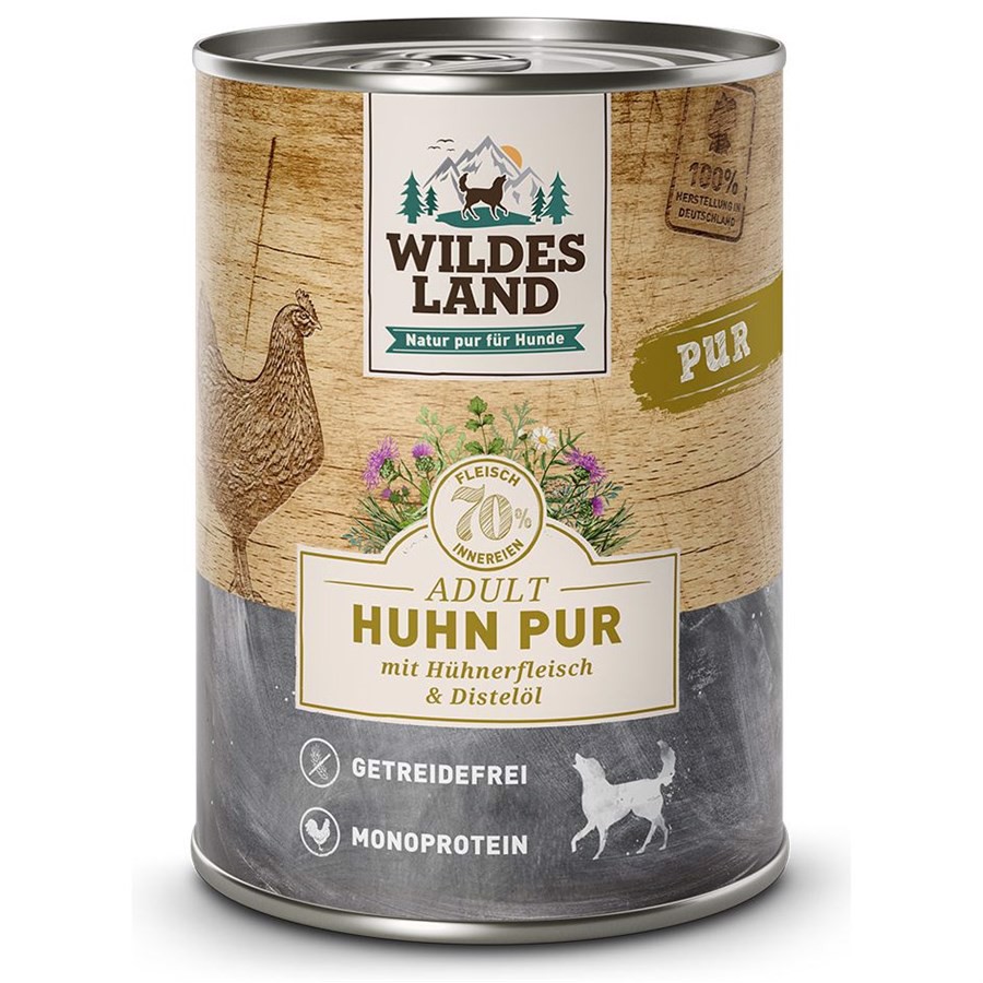 Wildes Land Kylling Dåsemad til Hunde 400g – Kornfri Delikatesse