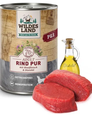 Wildes Land Oksekød Dåsemad til Hunde 400g – Kvalitet!