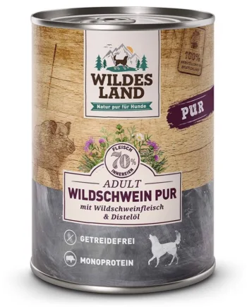 Wildes Land Vildsvin Dåsemad 400g – Kornfrit Hundemad