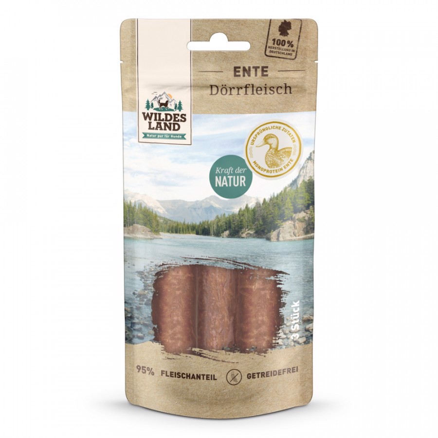 Wildes Land Tørret Andekød Sticks – Sund Snack til Hunde 3 stk
