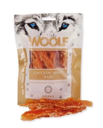 Woolf Kylling Jerky Barer til Hunde – Lækre Snacks!