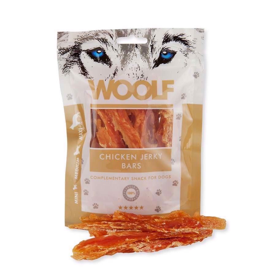 Woolf Kylling Jerky Barer til Hunde – Lækre Snacks!