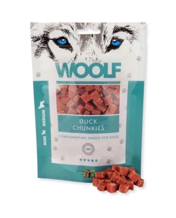 Woolf Duck Chunkies – Lækre hundegodbidder på tilbud!