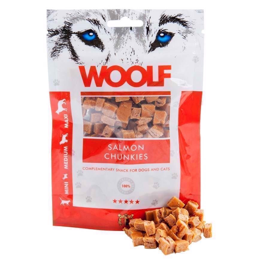 Woolf Laks Chunkies – Sund træningssnack til hunde