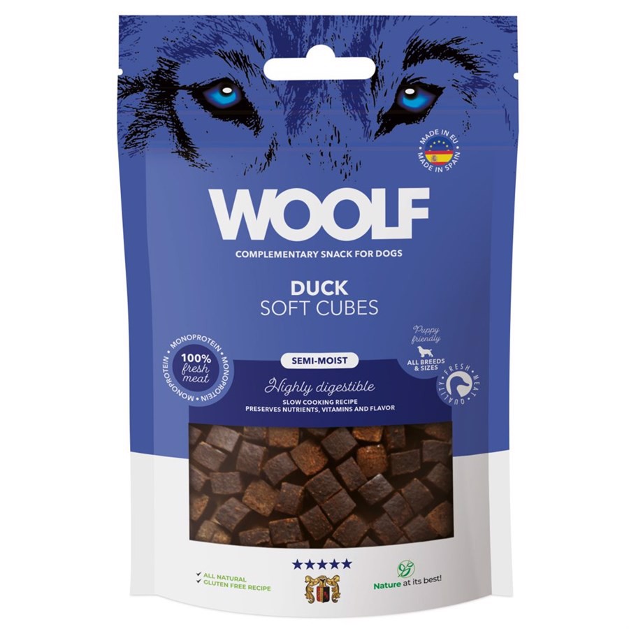 Woolf Bløde Andeterninger 100g – Lækre Hundesnacks uden Korn