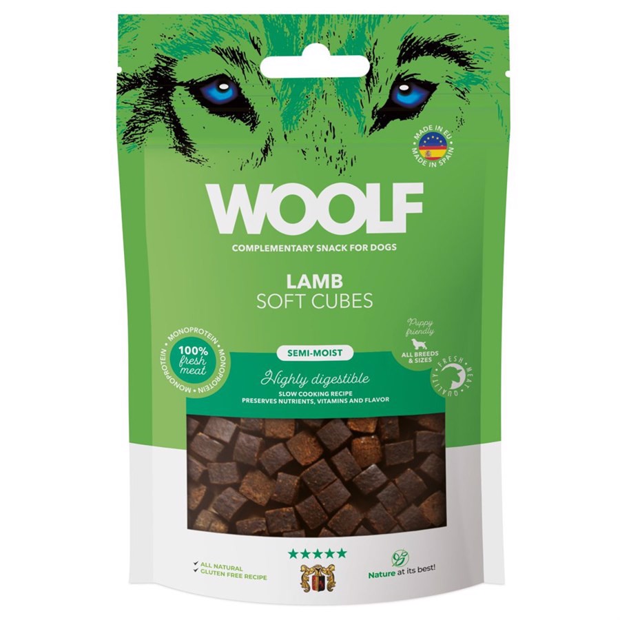 Woolf Bløde Lammeterninger 100g – 3 poser kun 100 kr.