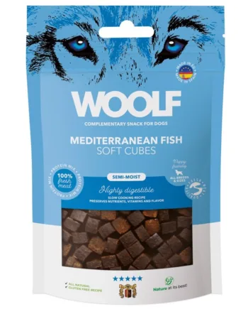 Woolf Bløde Terninger med Middelhavsfisk til Hunde 100g