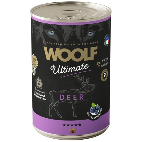 Woolf Ultimate Deer Dåsemad 400g – Lækkert kornfrit hundefoder