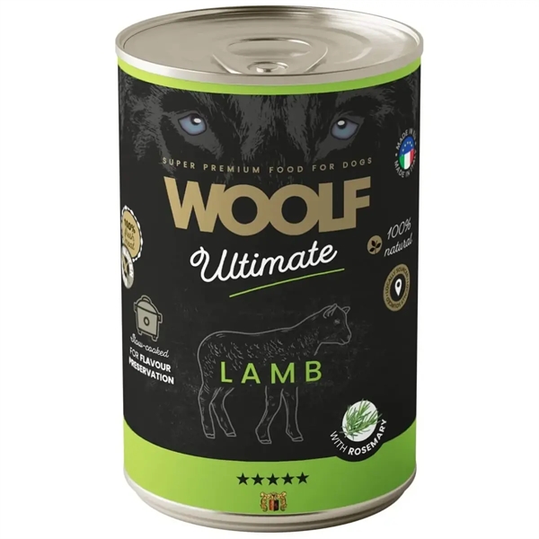 Woolf Ultimate Lam Dåsemad 400g – Kornfrit Hundefoder