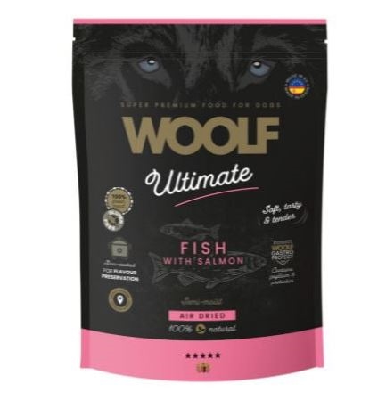 Woolf Ultimate Laks Semi-fugtfoder til Hunde - Kvalitet!