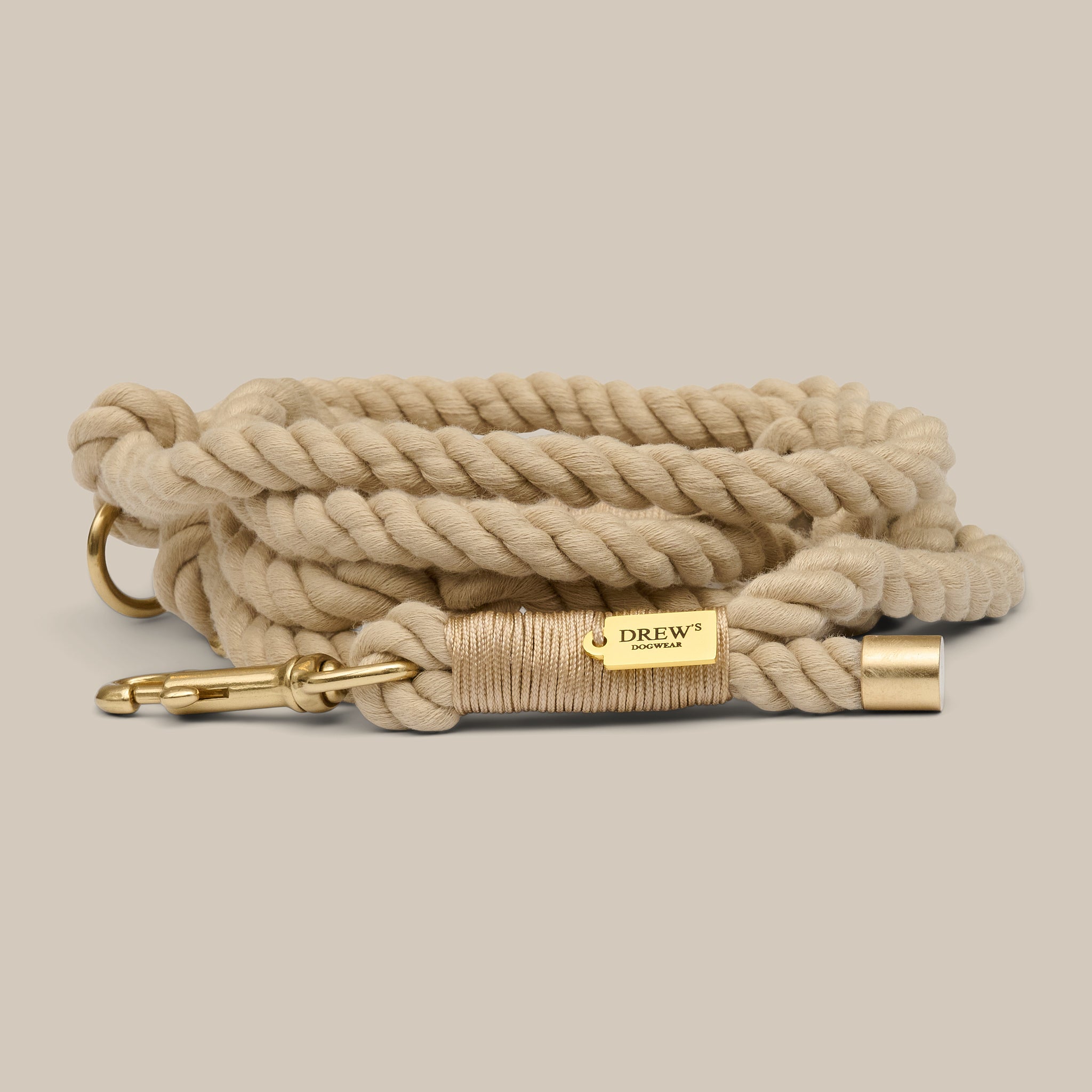Beige Standard   Justerbar Og Blød Hundesnor 250cm