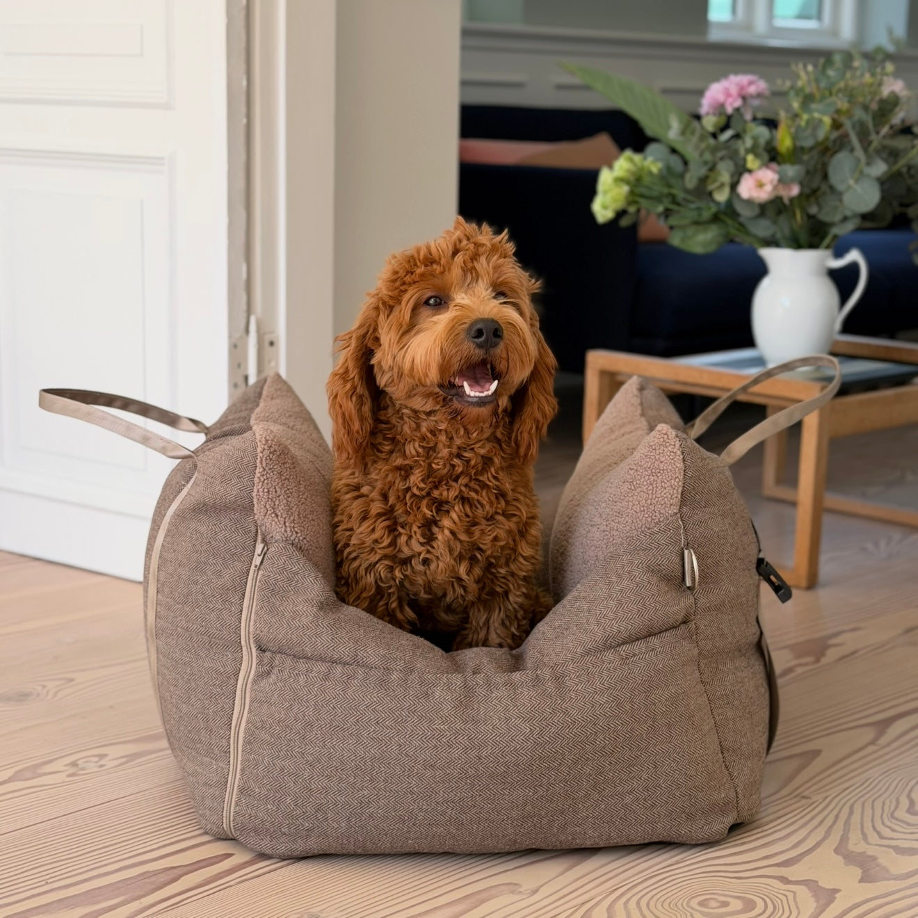 Bjørk Bilsædet Til Hunde Brun Tweed