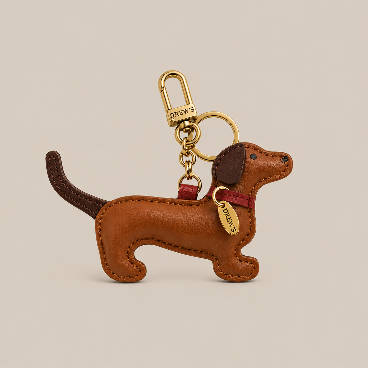 Bordeaux Charm Til Taske Gravhund
