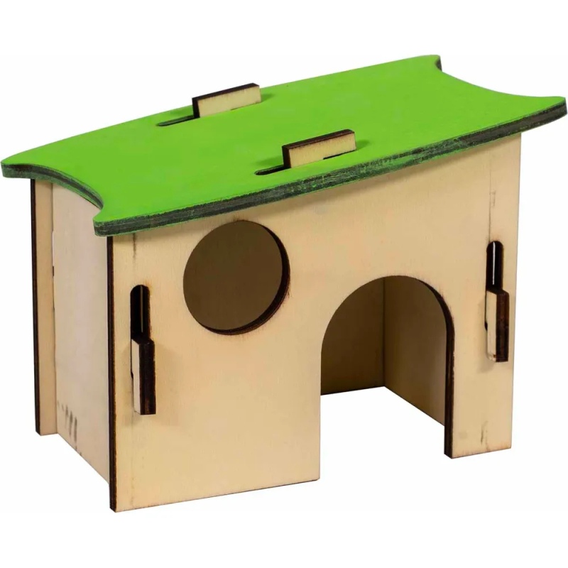 Byg-selv Træhus Til Mus Hamster Eller ørkenrotter 14x9x10cm