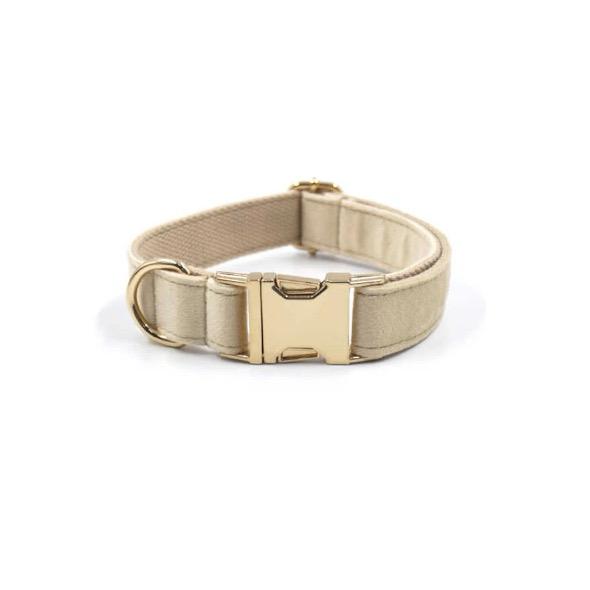 Ella Blødt Beige Hundehalsbånd – Stil og Komfort til Hunde