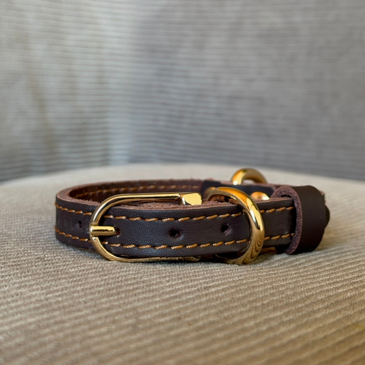 Hundehalsbånd Brun Okselæder Small 22-29 Cm
