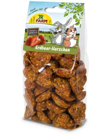 Jr Jordbærhjerter 150g  Sprøde Snacks Til Gnavere