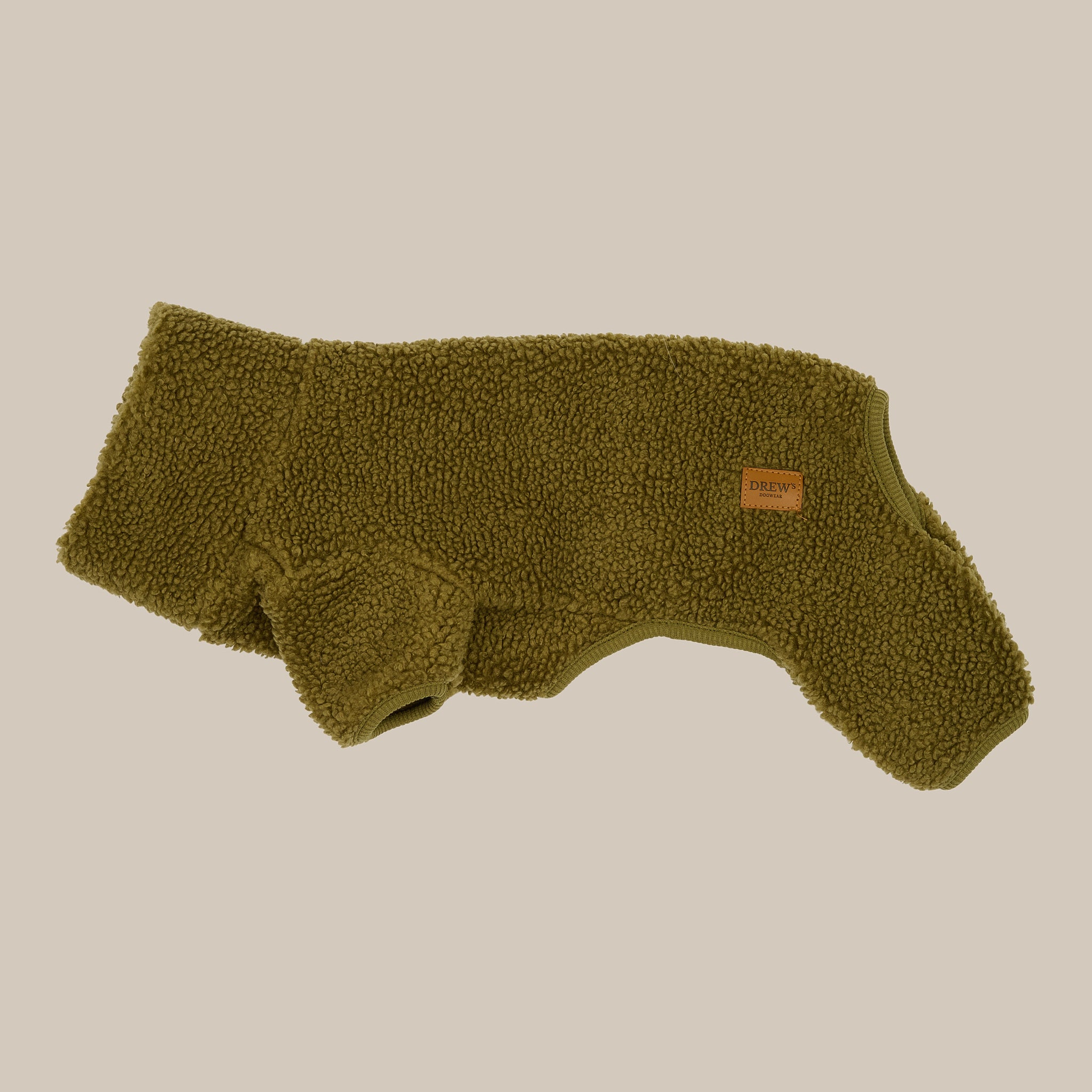 Milo Hundesweater Blødt Teddy Materiale Olive