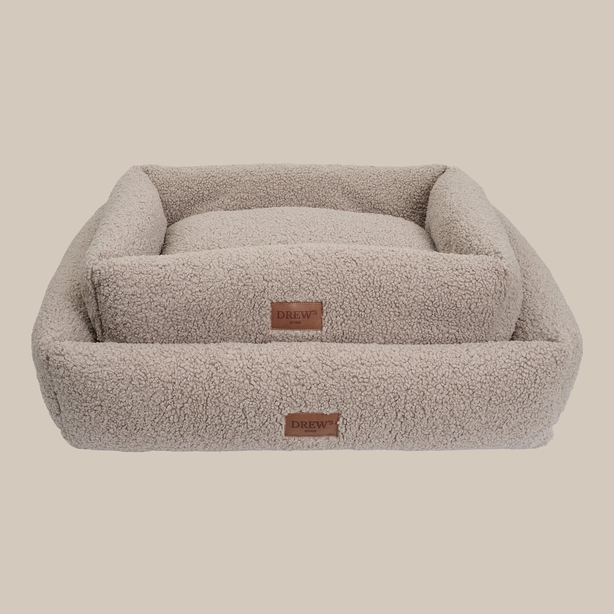 Nuna Hundekurv Teddyblød Vaskbar Hundeseng Af Memoryfoam Taupe
