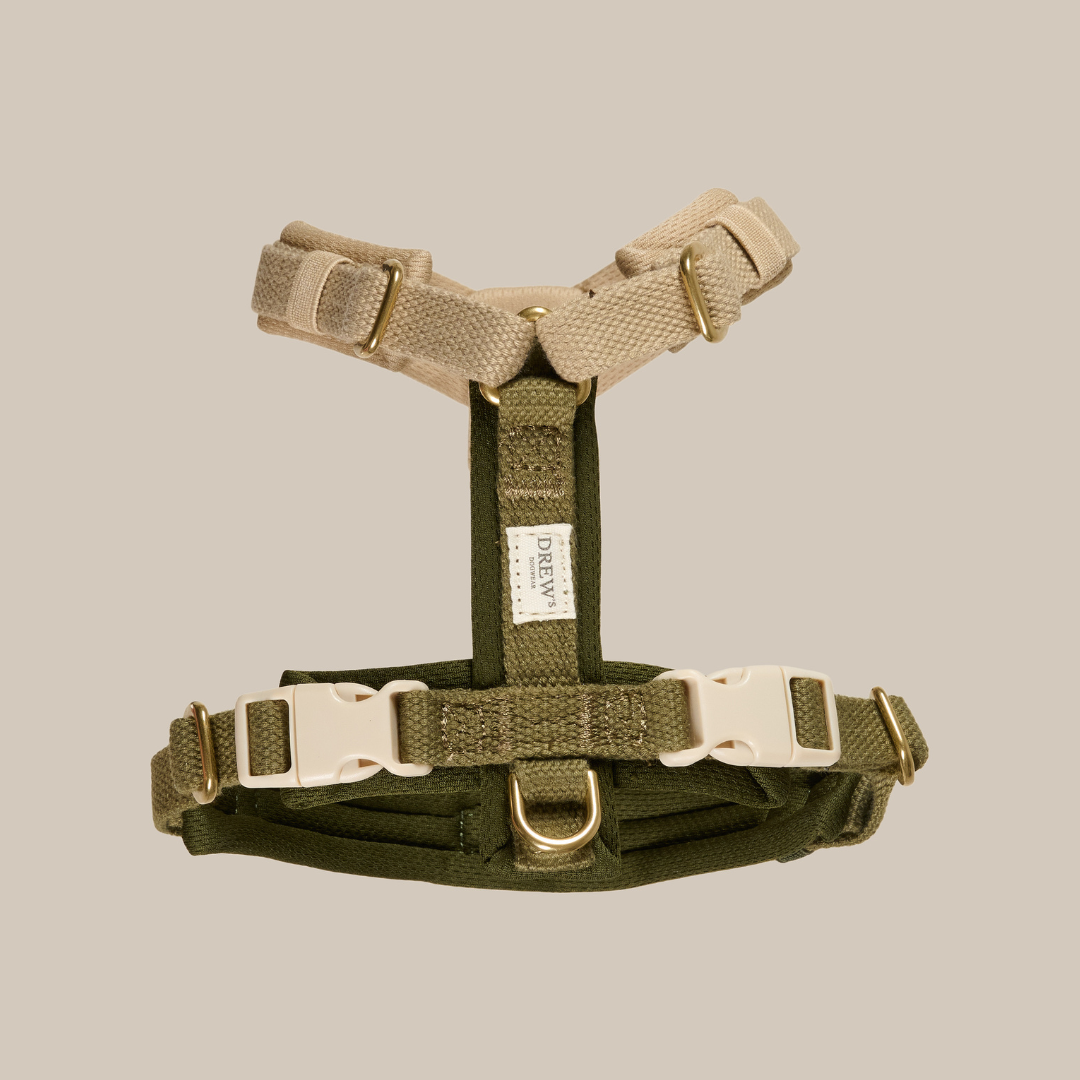 Olive Blød Justerbar Hundesele Pro Xs