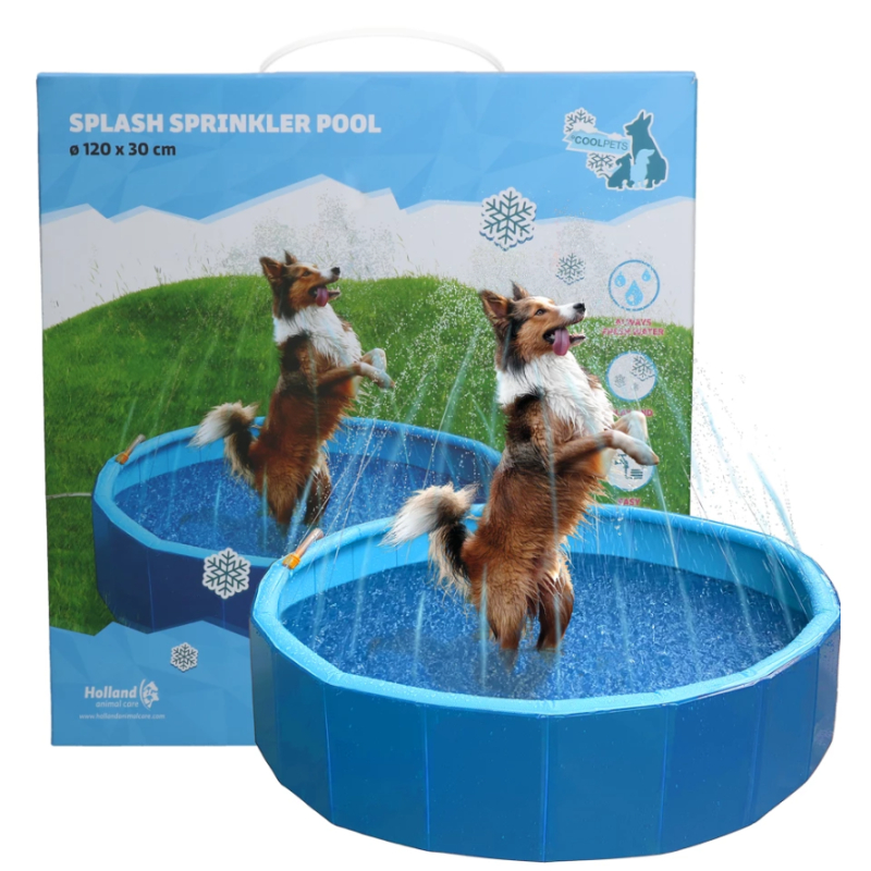 Pool Til Hunde Med Sprinklere Coolpets Splash 120 Cm