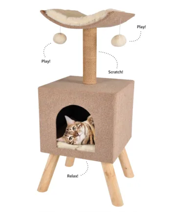 Scandi Kradsetræ Med Hule Til Katte