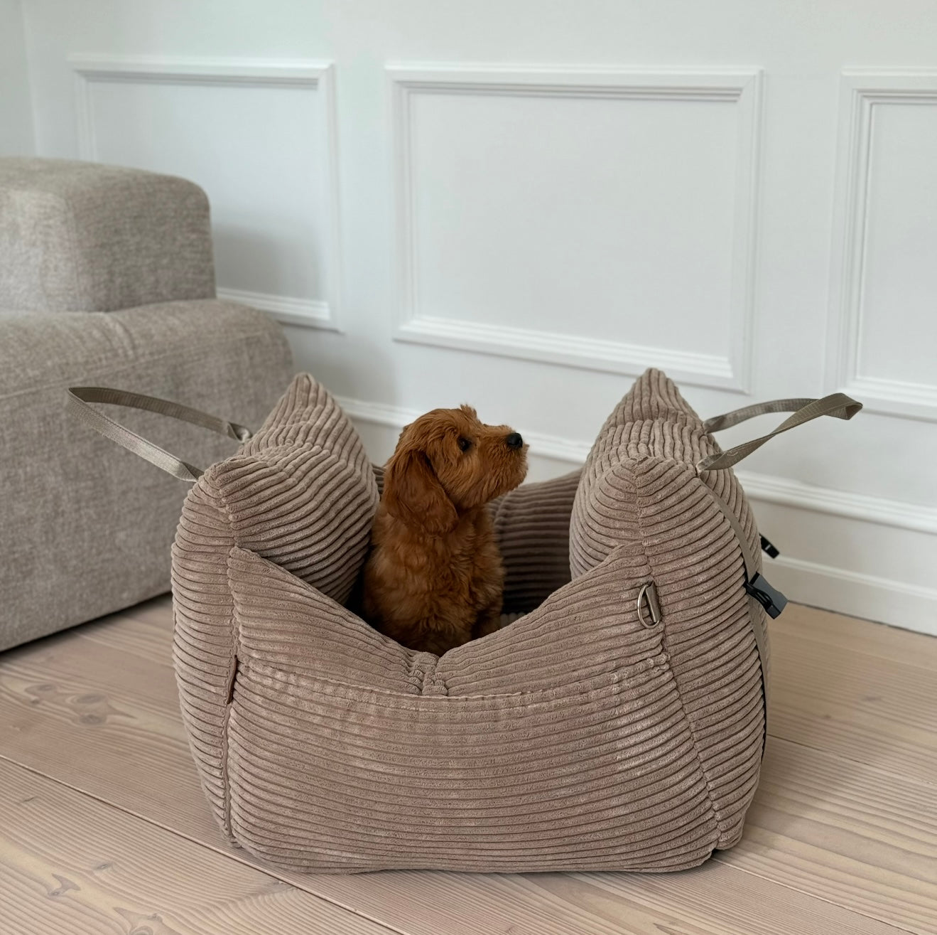 Bjørk Bilsæde til Hunde – Lys Brun Fløjl Tilbud!